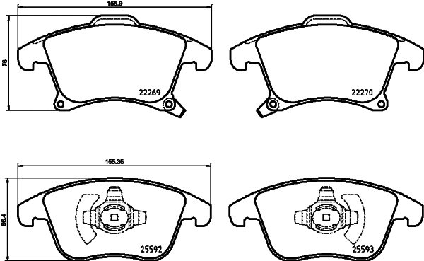 Brake Pad Set, disc brake (T2501)