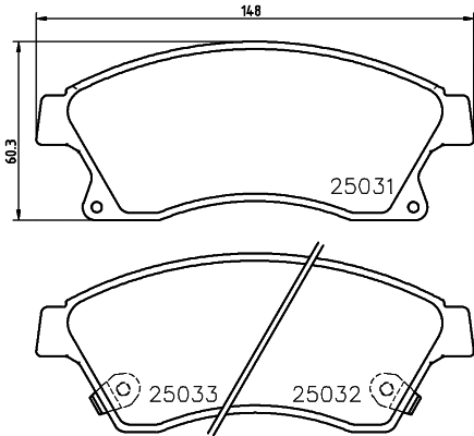 Brake Pad Set, disc brake (T1958)
