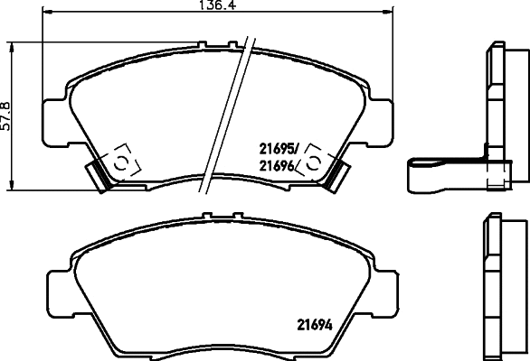 Brake Pad Set, disc brake (T3018)