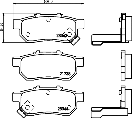 Brake Pad Set, disc brake (T3107)