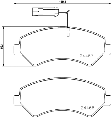 Brake Pad Set, disc brake (T2472)