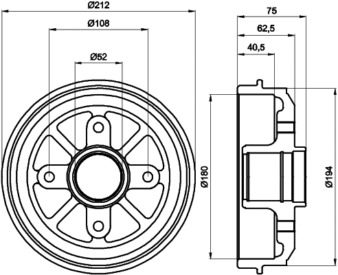 Brake Drum (62906)