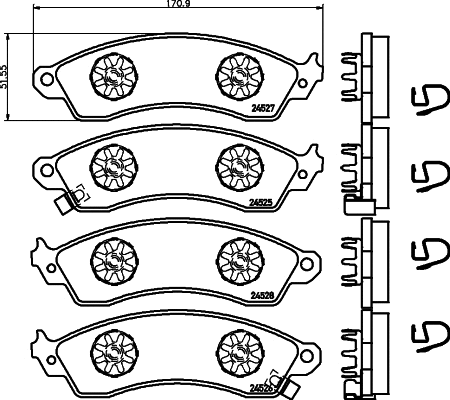 Brake Pad Set, disc brake (T2336)