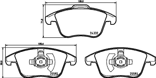 Brake Pad Set, disc brake (T2801)