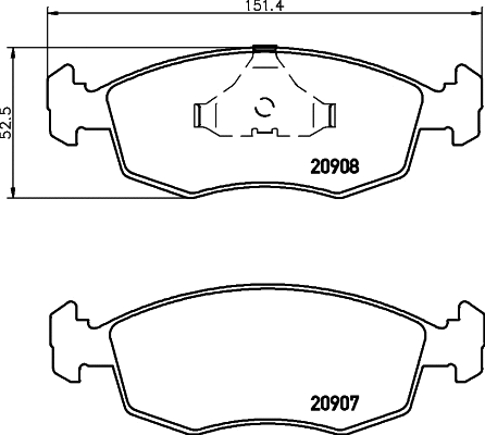 Brake Pad Set, disc brake (T1005)