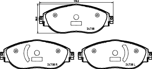 Brake Pad Set, disc brake (T2732)