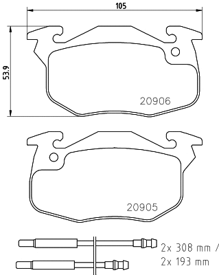 Brake Pad Set, disc brake (T9029)