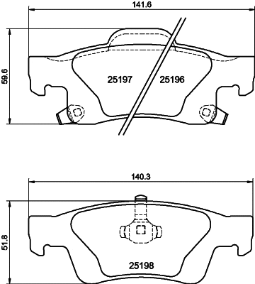 Brake Pad Set, disc brake (T3162)