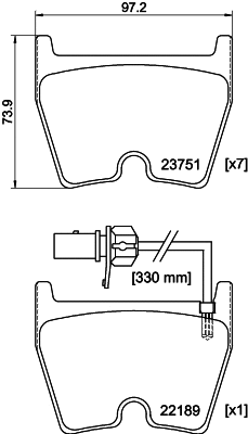Brake Pad Set, disc brake (T2394)
