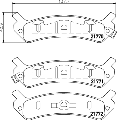 Brake Pad Set, disc brake (T3080)