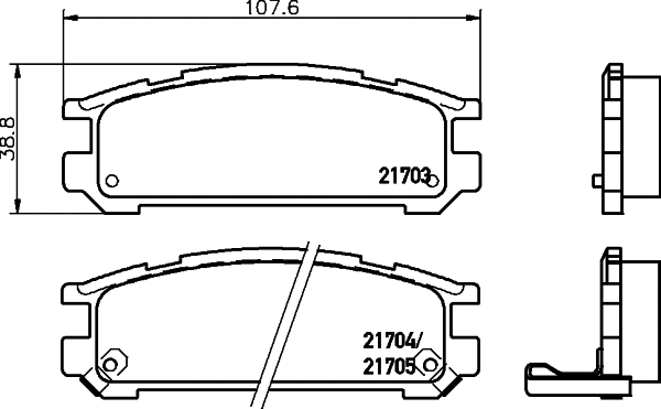 Brake Pad Set, disc brake (T3021)