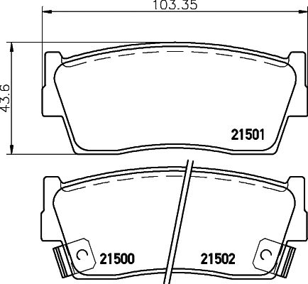 Brake Pad Set, disc brake (T3007)