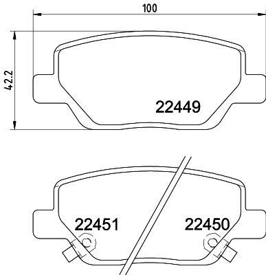 Brake Pad Set, disc brake (T2668)