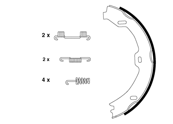 Brake Shoe Set, parking brake (H9510)