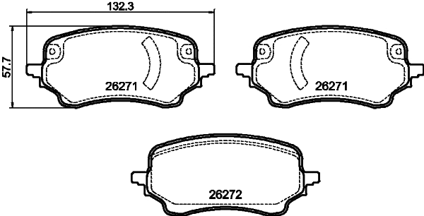 Brake Pad Set, disc brake (T2895)