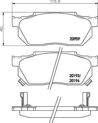 Brake Pad Set, disc brake (T0008)