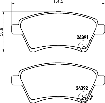 Brake Pad Set, disc brake (T1616)