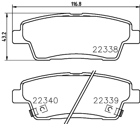 Brake Pad Set, disc brake (T2504)