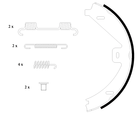 Brake Shoe Set, parking brake (H1691)