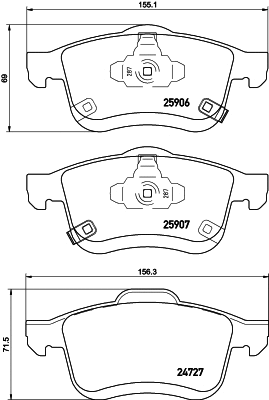 Brake Pad Set, disc brake (T2325)
