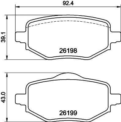 Brake Pad Set, disc brake (T2889)