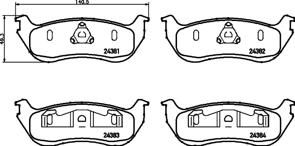 Brake Pad Set, disc brake (T1613)
