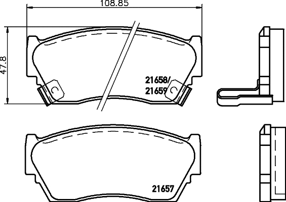 Brake Pad Set, disc brake (T3004)