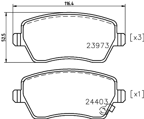 Brake Pad Set, disc brake (T1594)