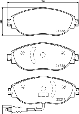 Brake Pad Set, disc brake (T2074)