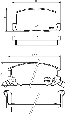 Brake Pad Set, disc brake (T3046)