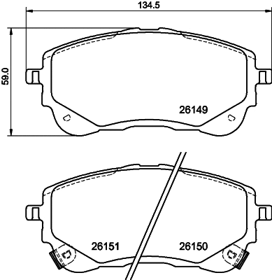 Brake Pad Set, disc brake (T2851)