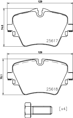 Brake Pad Set, disc brake (T2434)