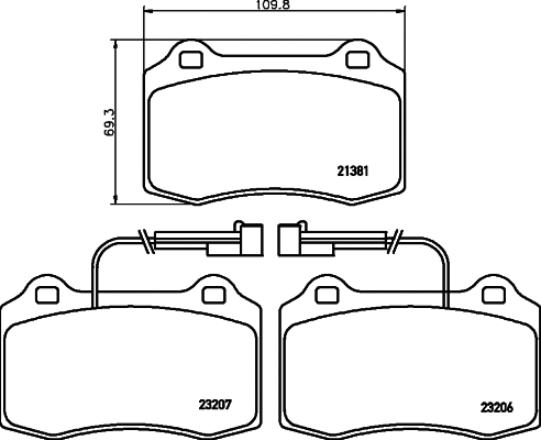 Brake Pad Set, disc brake (T5119)