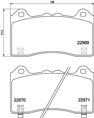 Brake Pad Set, disc brake (T2586)