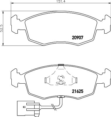 Brake Pad Set, disc brake (T1080)