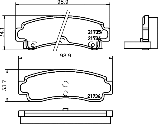 Brake Pad Set, disc brake (T3045)