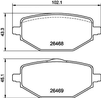 Brake Pad Set, disc brake (T2947)