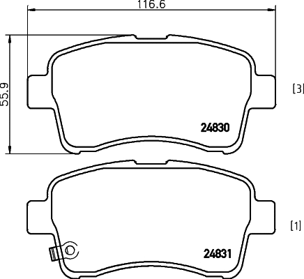 Brake Pad Set, disc brake (T1889)