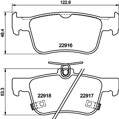 Brake Pad Set, disc brake (T2886)