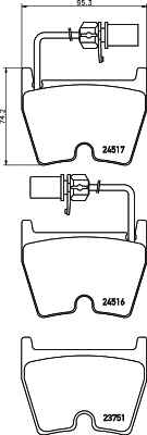 Brake Pad Set, disc brake (T1780)