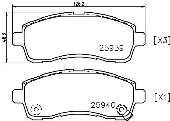 Brake Pad Set, disc brake (T2333)