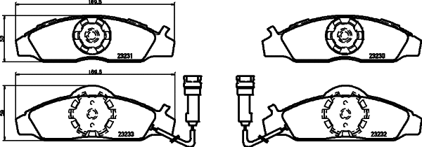 Brake Pad Set, disc brake (T1264)