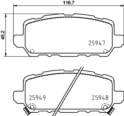 Brake Pad Set, disc brake (T2545)