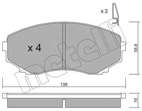 Brake Pad Set, disc brake (22-0477-0)