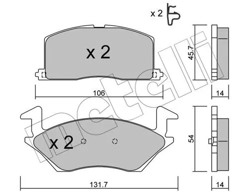Brake Pad Set, disc brake (22-0422-0)