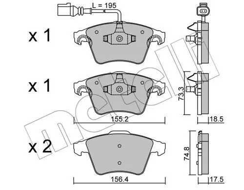 Brake Pad Set, disc brake (22-0552-1)