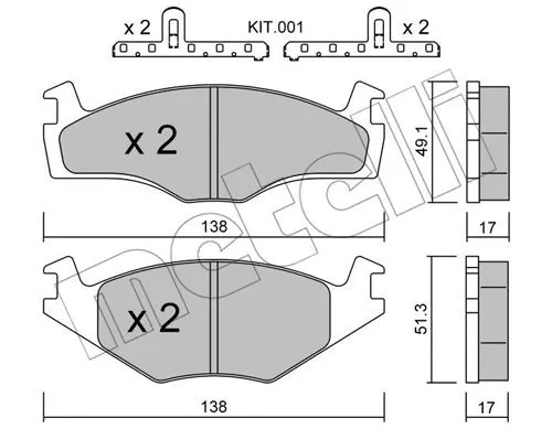 Brake Pad Set, disc brake (22-0045-2K)