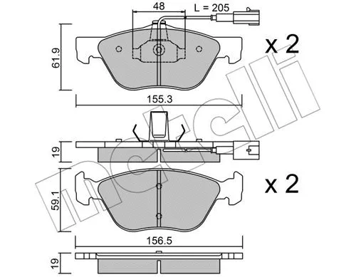 Brake Pad Set, disc brake (22-0083-0)