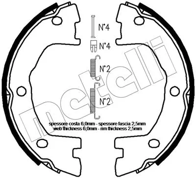 Brake Shoe Set, parking brake (53-0097K)