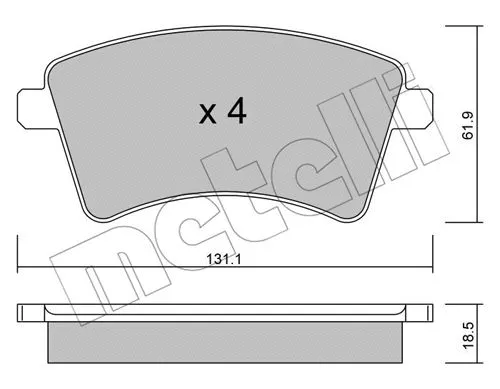 Brake Pad Set, disc brake (22-0812-0)